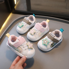 一件代發女寶寶學步鞋2024春季新款雙網鞋子1--2歲男小童軟底板鞋