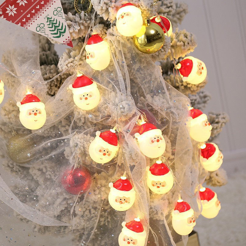 Nuevo transfronterizo LED de navidad cadena de lámparas de decoración de árbol de navidad viejos accesorios muñeco de nieve escenario diseño de luz de atmósfera