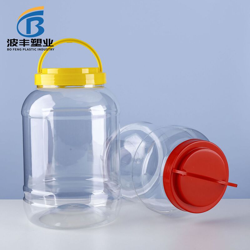 3kg広口プラスチック缶渍物缶大容量ストレージ缶ホルダー付きクリアシール缶pet 5l蜂蜜ボトル|undefined