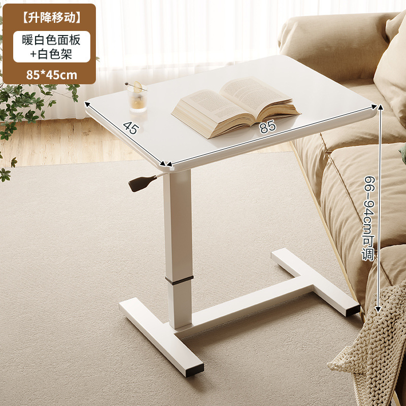 Mesa auxiliar de sofá de madera maciza Mesa auxiliar de cama de elevación móvil Mesa auxiliar de sala de estar Mesa de centro Mesa de cama plegable Estante de mesa pequeña