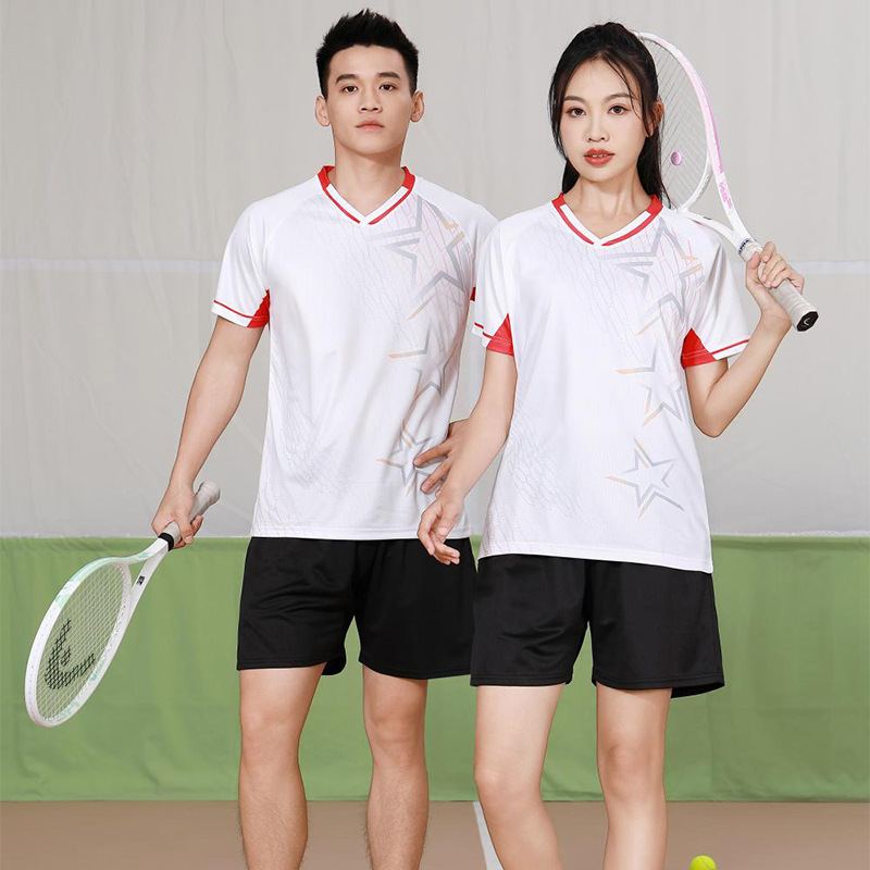 Adult and Children's Table Tennis Uniforms, Badminton Uniforms, Quick-Drying Short-Sleeved Competition Football Uniforms, Tennis Uniforms, Sports Suits Printed