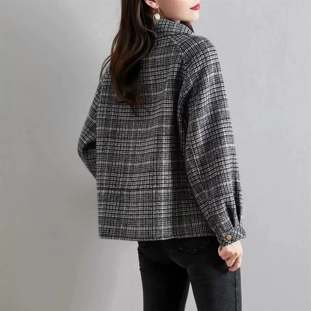 Шерстяное пальто, демисезонная короткая куртка, стиль Chanel, корейский стиль, для подростков