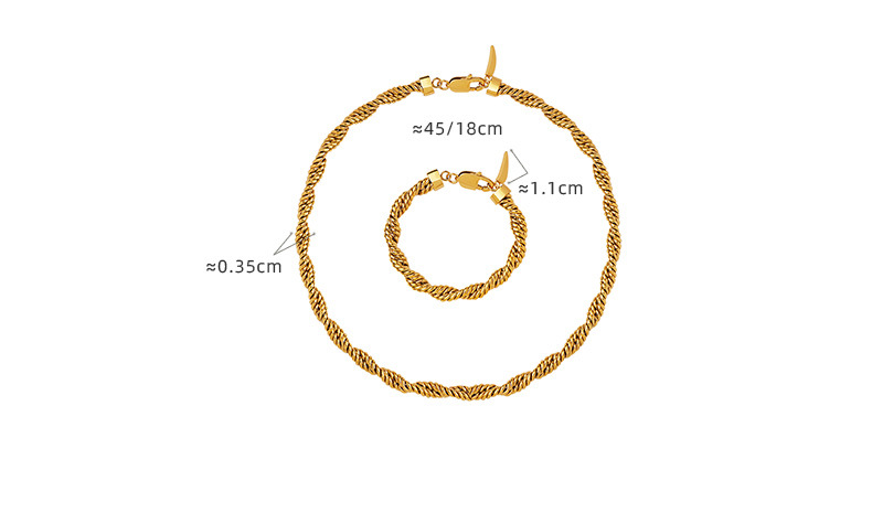 Großhandel Einfacher Stil Twist Titan Stahl Überzug Armbänder Halskette display picture 1