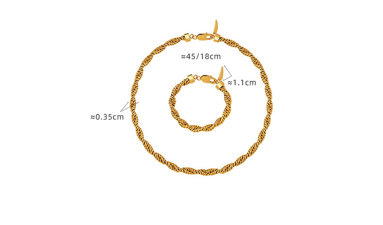 De Gros Style Simple Tourner Acier Au Titane Placage Bracelets Collier display picture 1