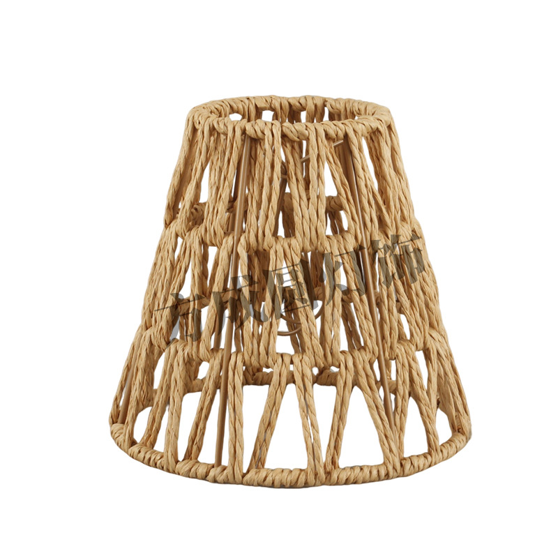 Cuerda de papel hecha a mano, pantalla tejida, iluminación de atmósfera de linterna creativa, cuerda de papel, pantalla de lámpara tejida, carcasa de araña de dormitorio, pantalla de lámpara
