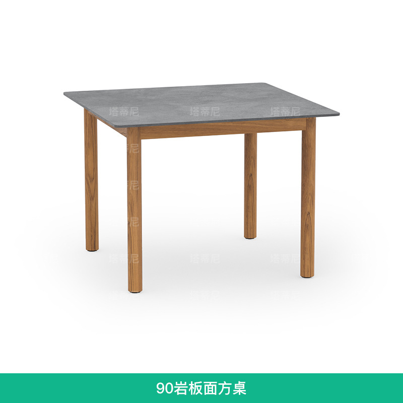 Mesa y silla de teca al aire libre, patio impermeable, protección solar, mesa y silla de comedor de madera maciza, muebles de diseño, combinación de tela de caña al aire libre