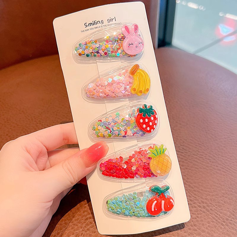 Bebé súper lindo clip tocado fruta de los niños pequeño clip horquilla rota de la niña linda verano Bangs horquilla accesorios para el cabello