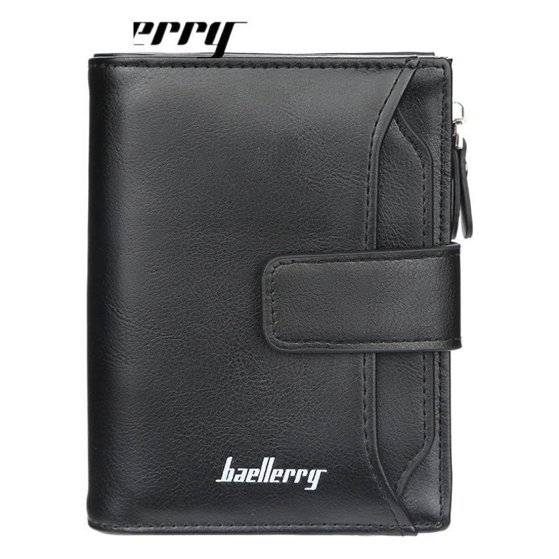 Men's Wallet Short baellerry Korean Style Fashionable Multi-Card Zipper Wallet Large Capacity Driver's License Card Holder