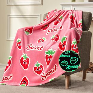 Joiedomi Luminous Blanket-Strawberry Gift Suitable for Age 2 3 4 5 6 7 8 9 10 11