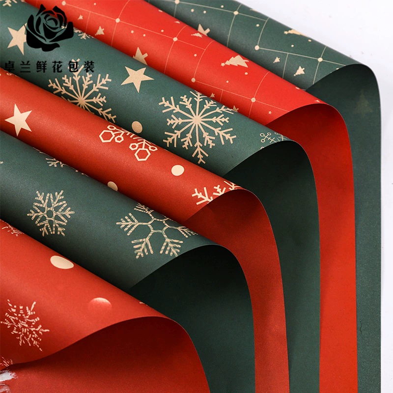 Рождественская упаковочная бумага для подарков, упаковка для фруктов, специальная бумага для подарков, декоративная цветная бумага для букетов