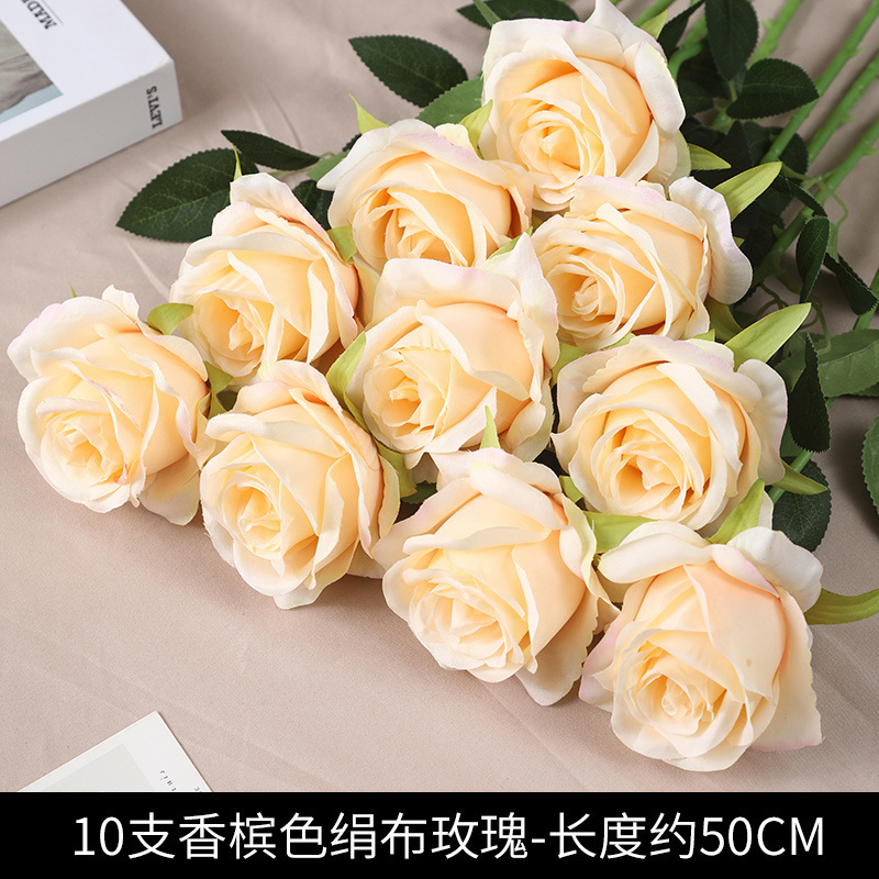 Ramo de Rosas Artificiales de Seda para Decoración de Sala de Estar y Bodas image 9