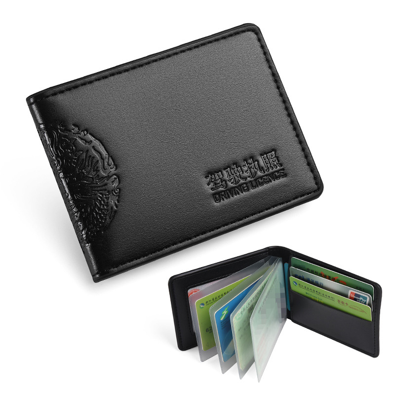 Funda de cuero para licencia de conducir, funda para tarjeta multifuncional para hombre, funda para tarjeta para licencia de conducir, carpeta para licencia de conducir, funda protectora dos en uno, bolsa de identificación