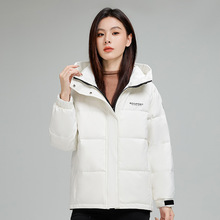 品牌羽绒服女士短款冬季新款韩版加厚修身百搭显瘦连帽白鸭绒外套
