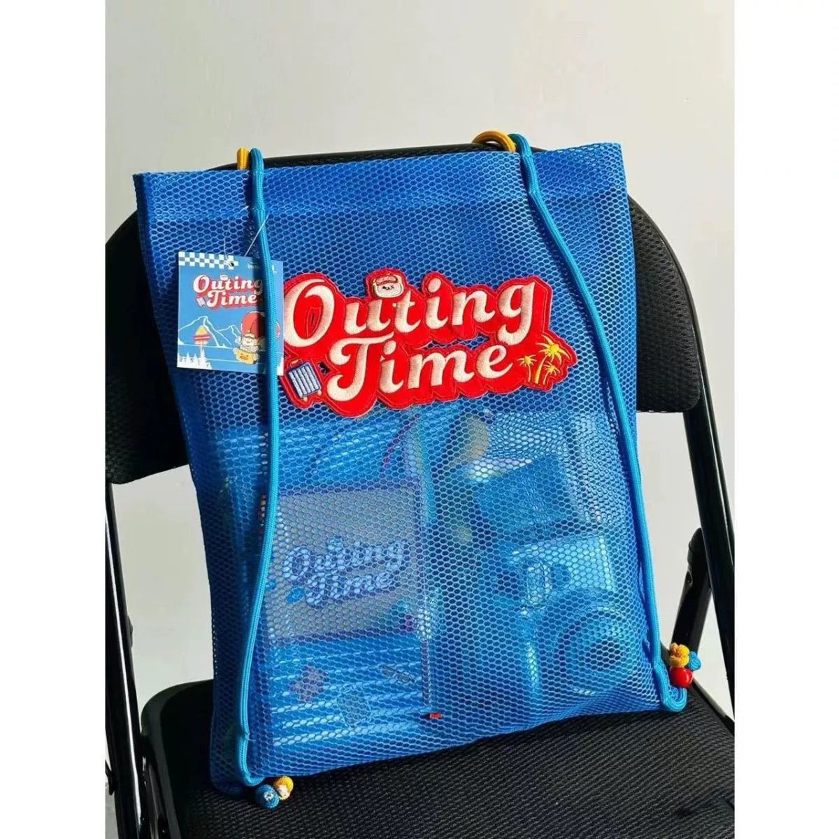 2026 Mesh Beach Bag Colorful Holiday Series Portable Net Bag Multifunctional Storage Woven Bag for Outdoor Swimming V7