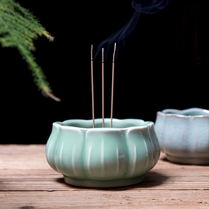 7Y Longquan Yunshang Incense Celadon Lotus Holy Grail Кадильница для благовоний Катушка для благовоний Домашняя ароматерапевтическая горелка Сандаловое дерево Агаровое дерево