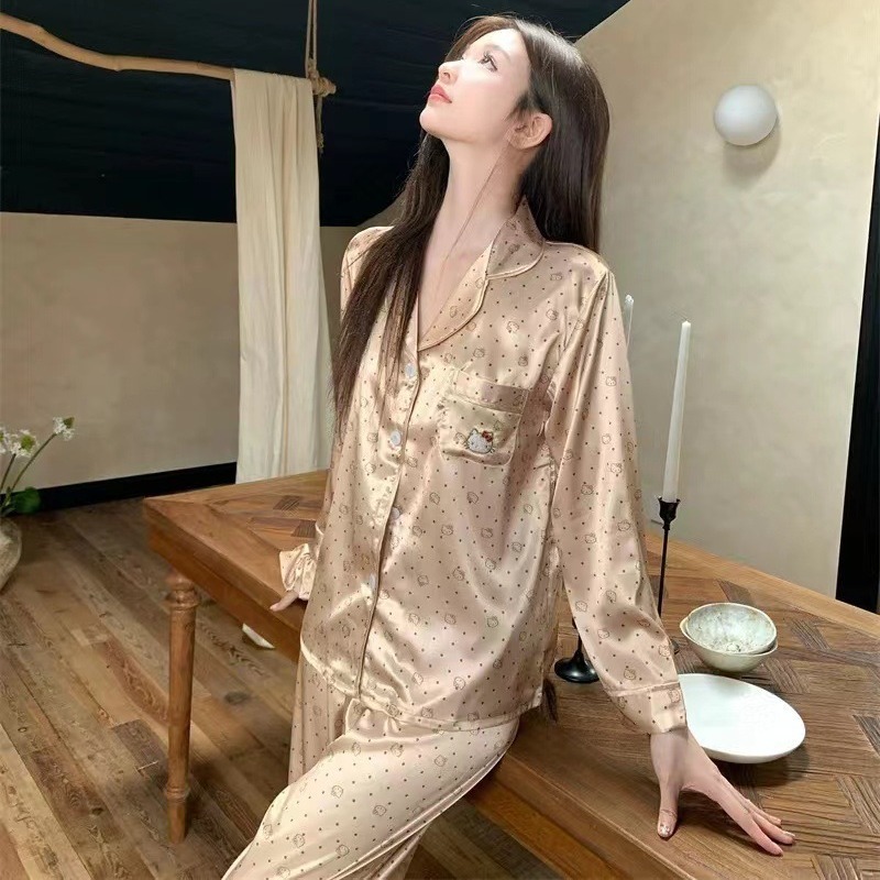 Yase [Rich Woman Kt] Home Clothes Female Cute Childlike Hellokt High Quality Can Be Weared Outside Suit Cartoon Style