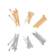 18k包金不锈钢九字针饰品配件T字针钛钢圆头针diy串珠配件diy配饰