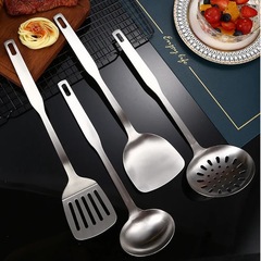 Factory direct sales 201 stainless steel kitchenware set spatula soup spoon spatula colander colander three centimeter handle kitchenware wholesale