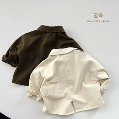 Speculation ~ Children's retro personalized Korean shirts for boys and girls 2024 versatile forest cardigan jackets trendy children's clothing