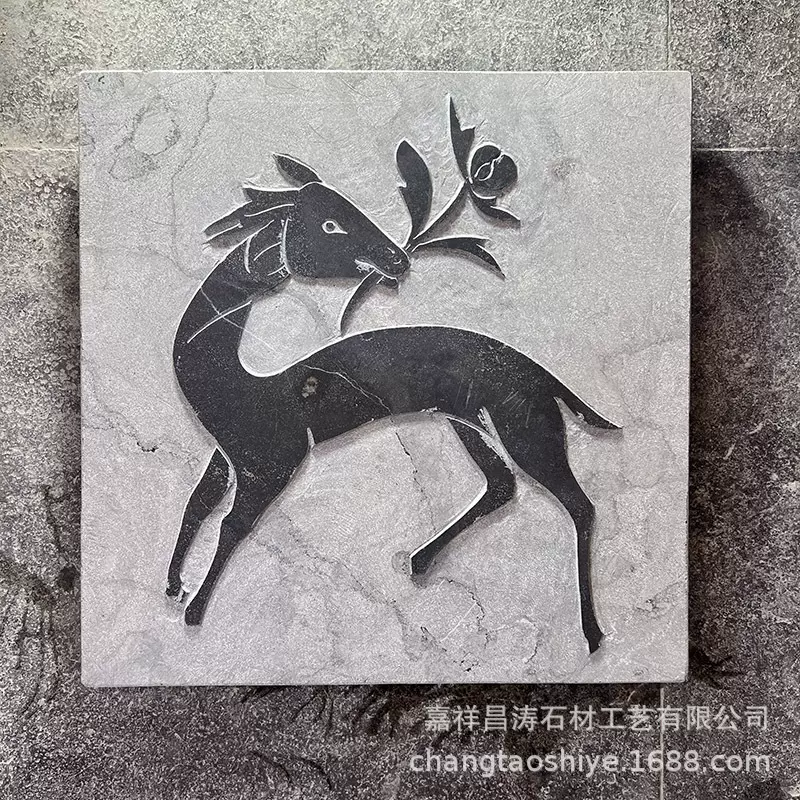 厂家定制青石阳刻龙马行天图拓印石板石雕拓印模板来图定制