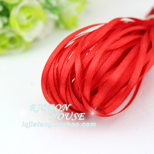 4TXN wholesale 3mm wide thin ribbon ribbon ribbon wedding handmade streamer bookmark ribbon 2 yuan 40 meters