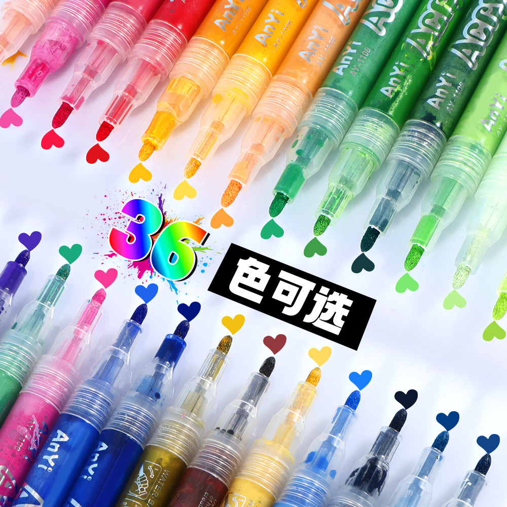 Marcador de acrílico impermeable para niños pintura lavable pincel de acuarela pincel de marca de color set al por mayor