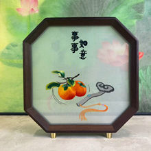 事事如意蜀绣手工双面刺绣熊猫中式八角居摆件居家饰品赠友礼品