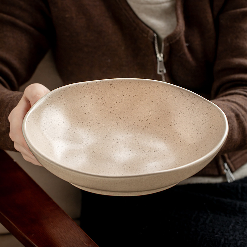 8.5 pulgadas Ike cuencos de ensalada especiales in sésamo esmalte en forma de platos de platos de arroz de curry de cerámica exportación transfronteriza