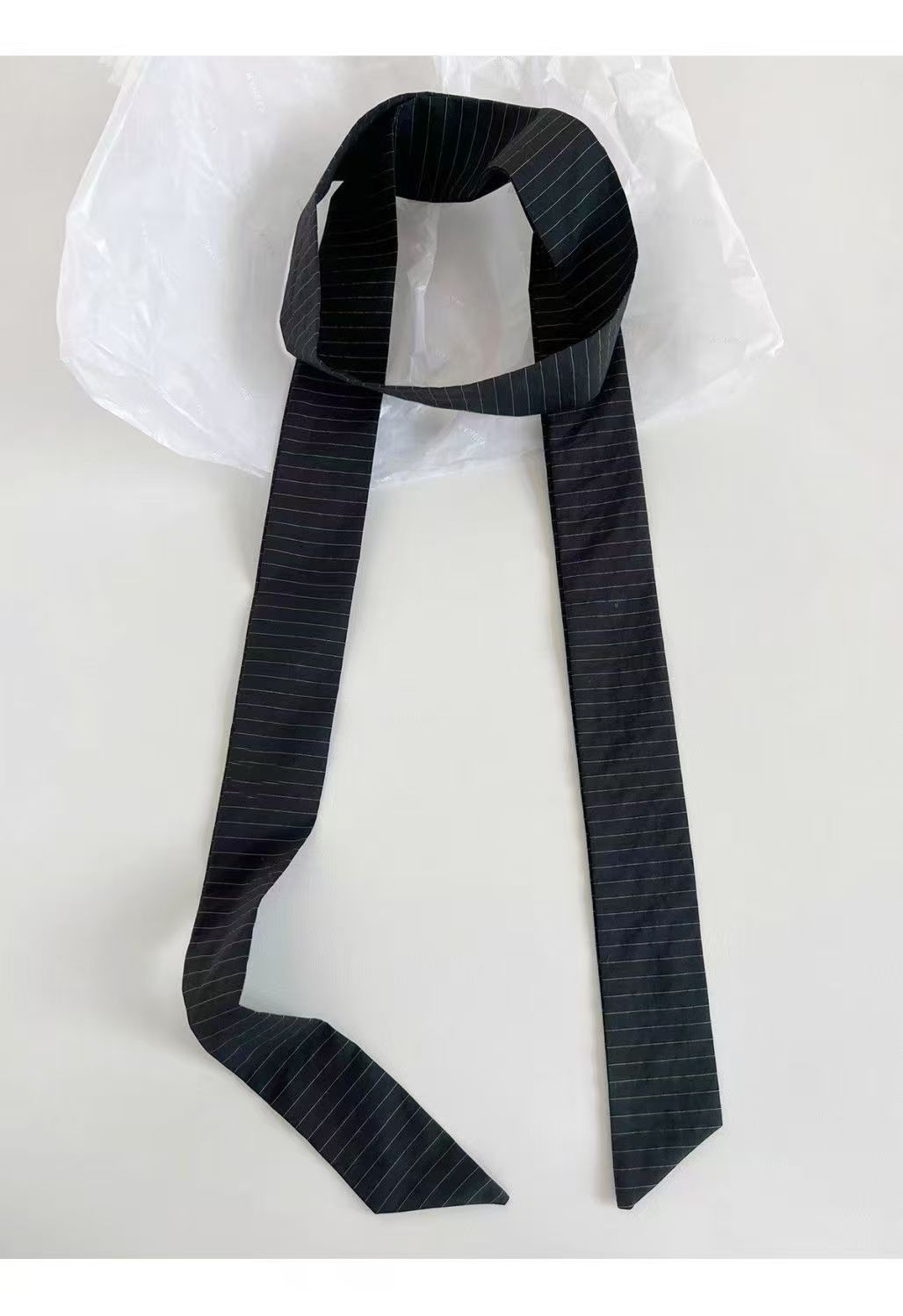 12＃黑色条纹丝巾4*140CM