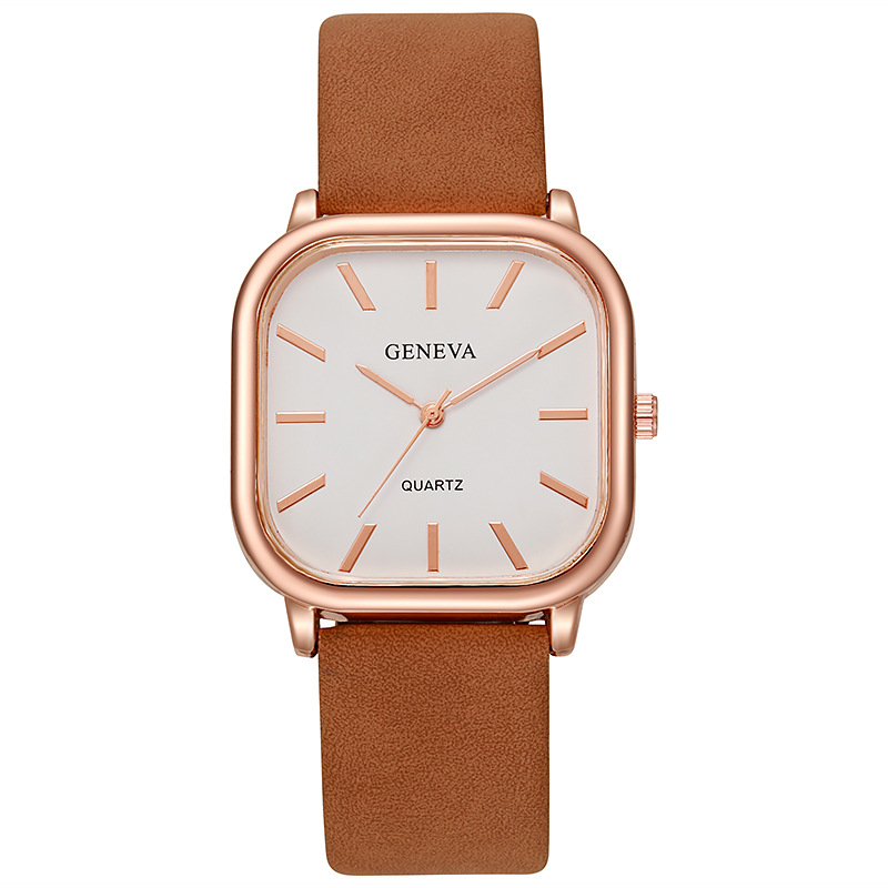 New Student 22 Men's and Women's Belt Korean Version Temperament INS Style Minimalist Square Quartz Watch_voghion.com