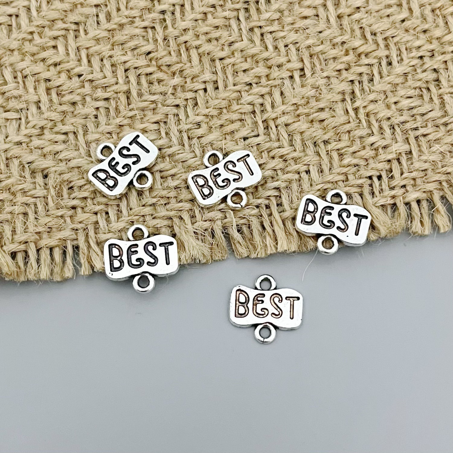 New DIY Alloy Jewelry Accessories Letter Connectors Retro Personalized Double Pendant Bracelet Pendant Accessories