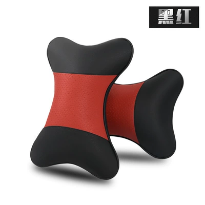 pillow car interior accessories a: Headrest - a-pair-of-patchwork-headrests-black-and-red