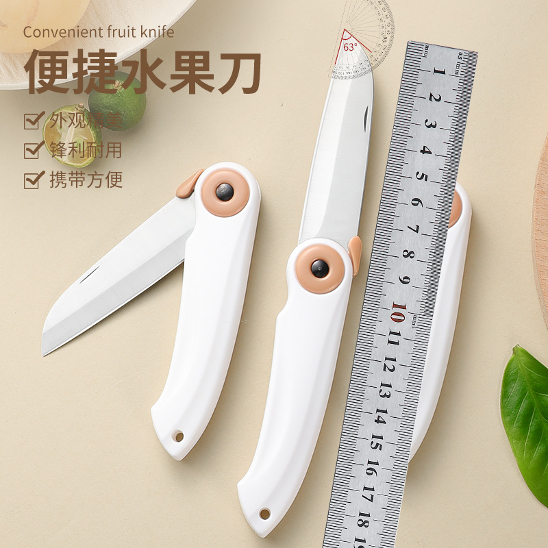 Household Kitchen Stainless Steel Fruit Knife Foldableable and Easy to Carry Multifunctional Peeling Knife Mini Melon and Fruit Sharp Knife