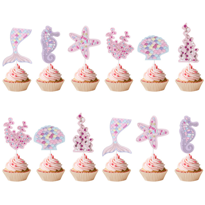 Birthday Cartoon Style Starfish Hippocampus Paper Daily Party Flag display picture 5