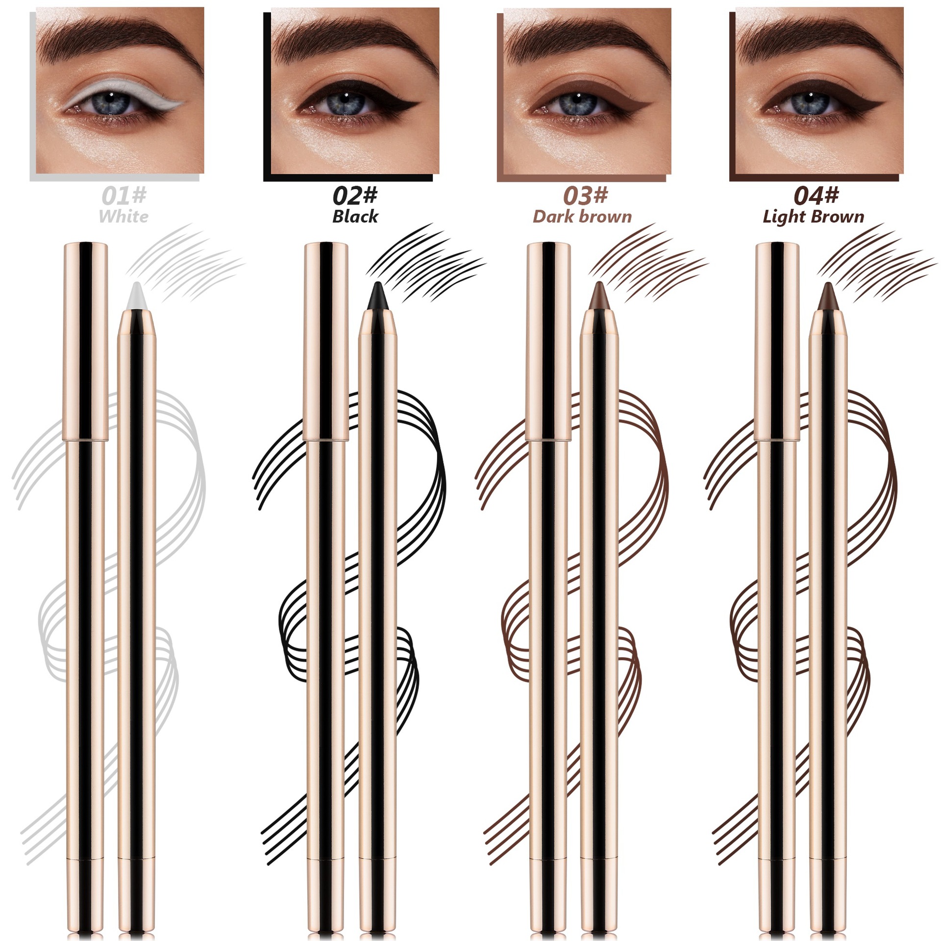Cross-border makeup automatic retractable eyeliner gel pen, waterproof and easy to apply