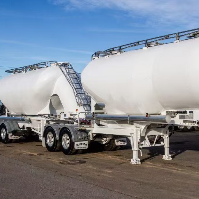 Cross-Border Powder and Granular Material Semi-Trailer 4-Axle Fly Ash Semi-Trailer Bulk Cement Tank Truck Semi-Trailer Powder Tank Truck