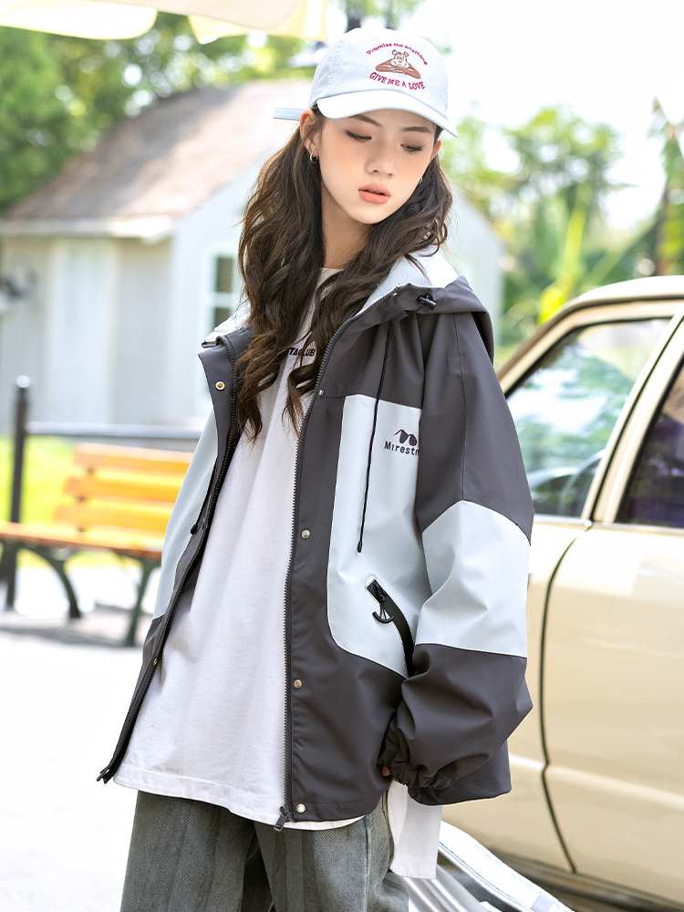 Niñas 2024 abrigos de otoño niños grandes nuevos primavera y otoño chaqueta de trabajo chaqueta de brisa de estudiantes jóvenes chaqueta suelta