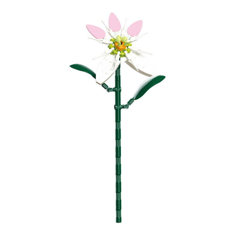 钻马积木花永生花束抱抱桶仿真花小颗粒积木DIY玩具七夕女生礼物|undefined