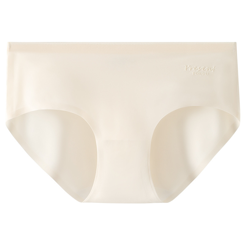 Ropa interior de seda de hielo para mujer de verano delgado de algodón puro entrepierna antibacteriana cintura media chica transpirable triángulo pantalones cortos ropa interior sin costuras