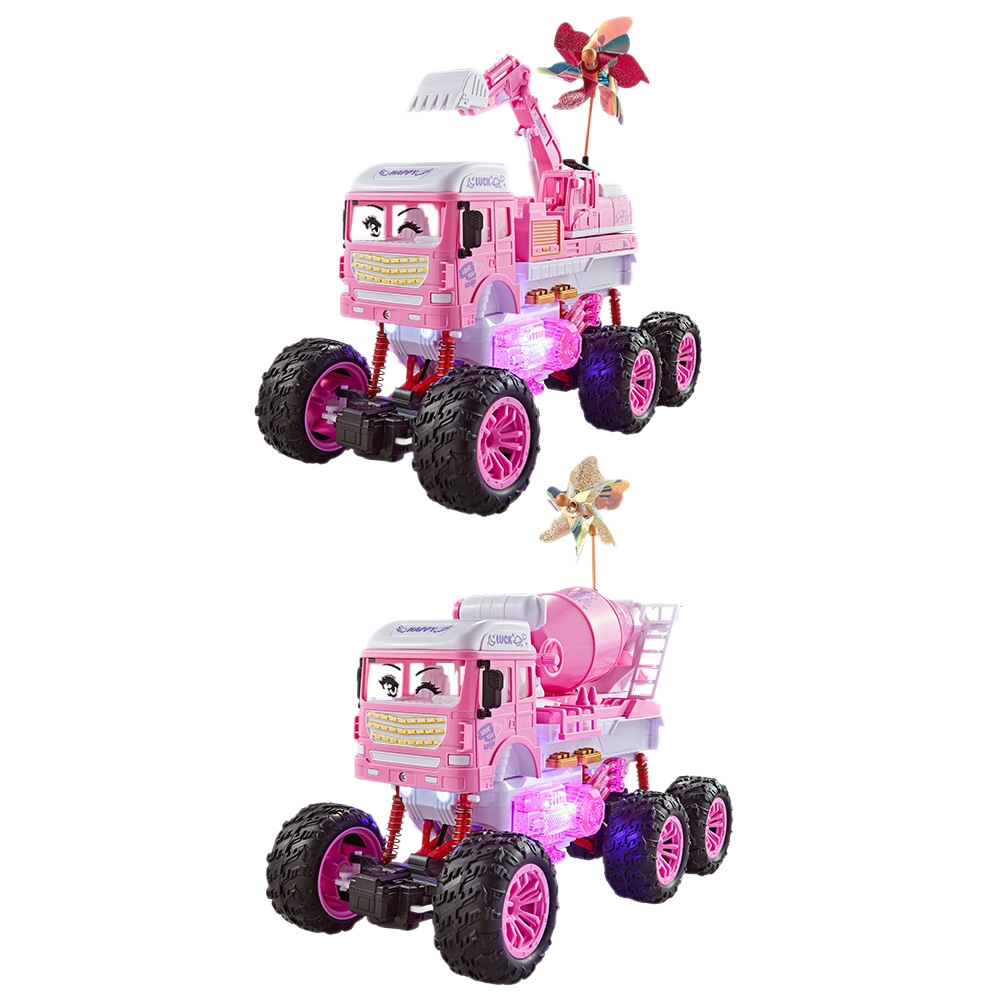 Amazon gran coche de control remoto Temu alta velocidad cuatro ruedas de escalada carga eléctrica cuatro vías con luces de control remoto vehículo todoterreno rosa