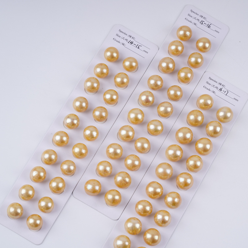 golden round beads from pearl