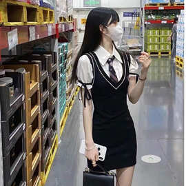 2026夏季连衣裙子女学院风韩版ins甜辣妹气质短裙包臀裙JK制服女
