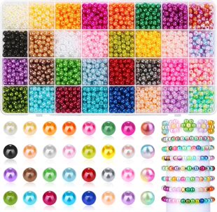 1920pc 6mm��ɫ�g��ֱ��ABS�u׃�������bDIY������Ʒ��������