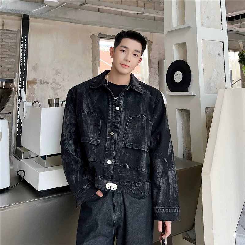 Denim retro matte design jacket, trend of season