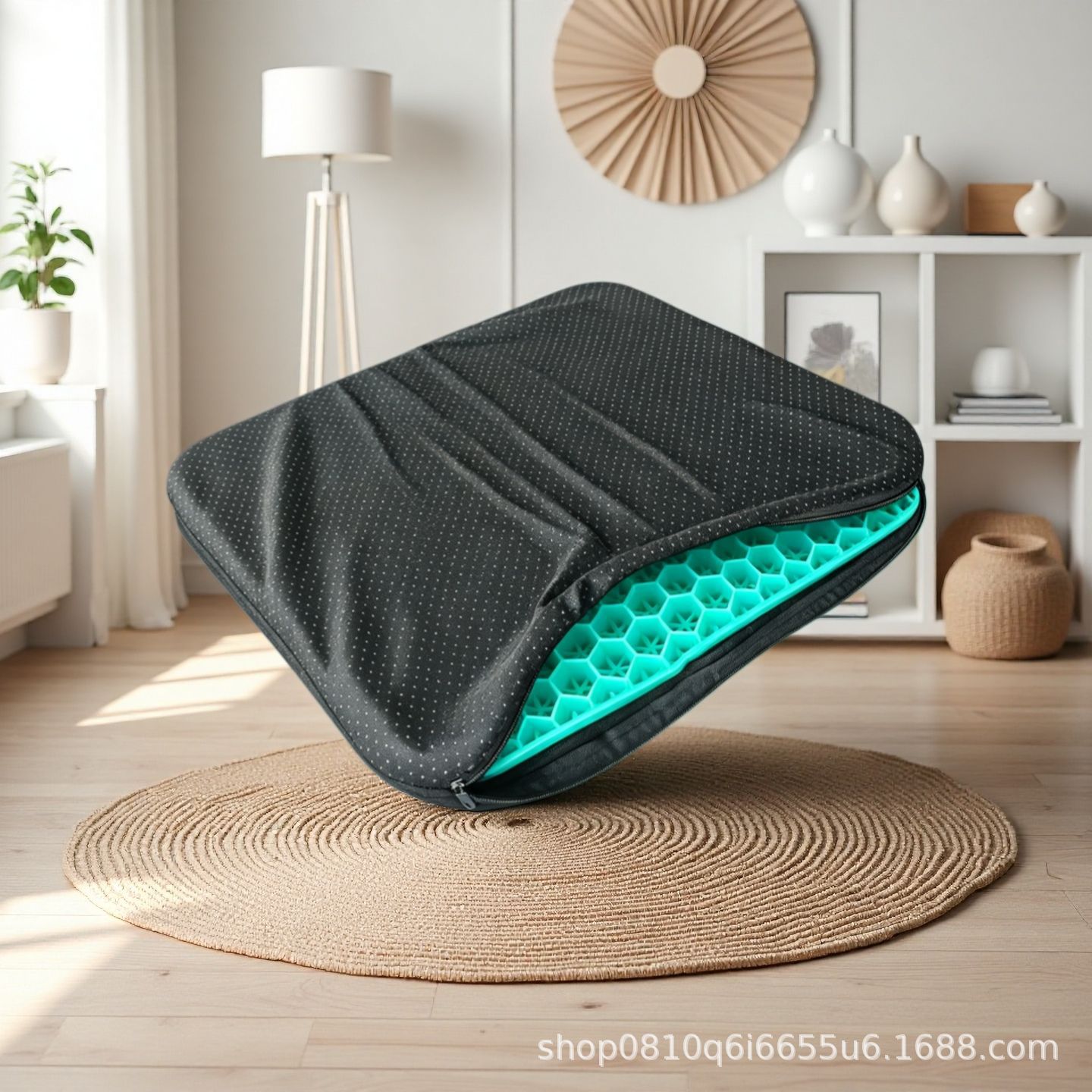 Green honeycomb gel cushion to prevent butt pain, breathable and cool, Amazon's best-selling foreign trade product, soft cushion available for wholesale production