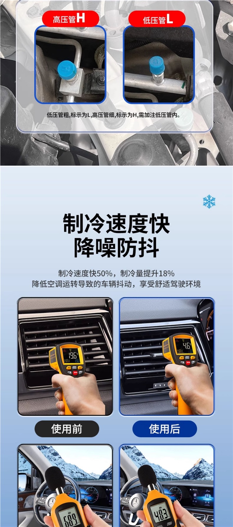 Original Genuine Ac Air Conditioner Freezing Point Restorer, Automotive Refrigerant, Powerful Air Conditioner Cleaner, Refrigerant Enhancer