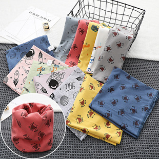 2025 Spring Autumn Winter New Pure Cotton Seamless Neck Warmer Cartoon Pullover Children's Neck Warmer Windproof Scarf Trend