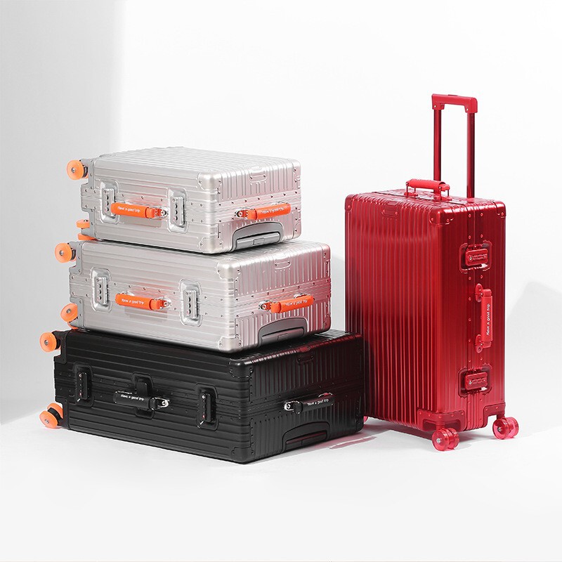 2025 All-Aluminum Magnesium Alloy 28-Inch Trolley Suitcase for Women 20inch Can Be Taken on Board, Men's Suitcase with Injection-Molded Wheels and Combination Lock for Business Travel