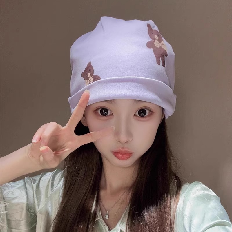 麒月子帽春夏薄手純綿婦人帽妊婦髪帯頭巾防風妊婦産後夏帽子|undefined