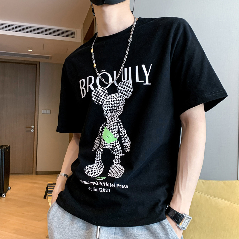 2023 New Men's T-shirt Short Sleeve Fashion Brand Fashion Versatile INS Super Fire Half Sleeve Summer Thin Print Top_voghion.com